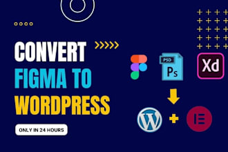 convert figma, xd, sketch, PSD to wordpress, elementor, or HTML