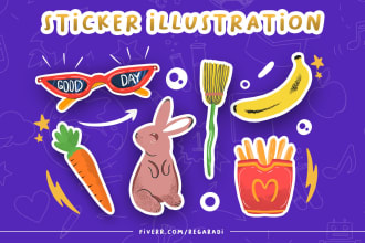 design custom sticker illustration for you