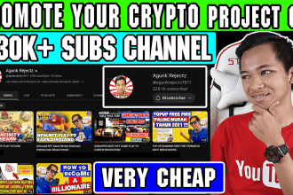promote your crypto or nft project on my youtube channel