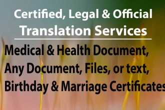 degree, diploma, medical, official certificate translation