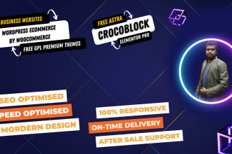 create online store, webshop, woocommerce website with elementor pro, crocoblock