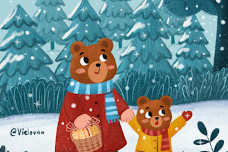 draw animal illustration for your children book
