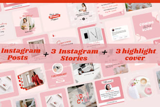 create instagram posts, stories and highlights