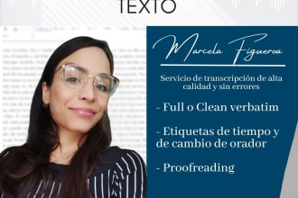 haré transcripciones de la más alta calidad de tus audios y videos