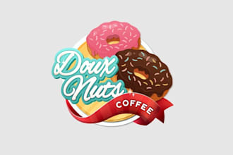 design wonderful donuts logo with express delivery