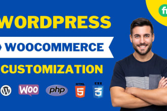 develop wordpress website and do woocommerce customization
