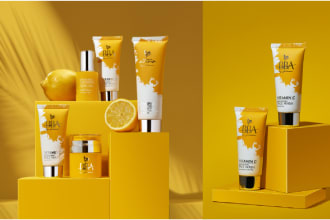 create skincare label design, cosmetics packaging design, product packaging