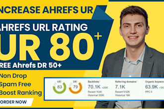 increase url rating ahrefs ur 80 plus with free increase DR domain rating
