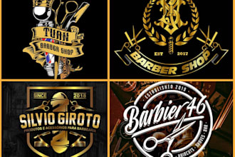 design professional barber shop and vintage salon logo