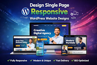 design single page responsive wordpress website designs