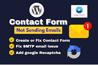 fix contact form in wordpress, smtp or spam issue, captcha, configure email