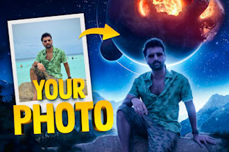 create realistic photoshop manipulation, digital art  and photo editing