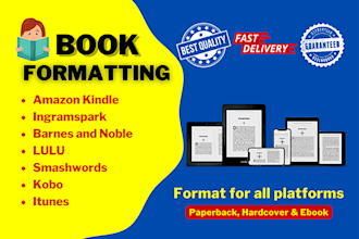 format paperback, hardcover, and ebook for all platforms