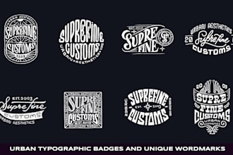 create custom urban typographic logo, wordmark, signature