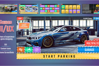 design game UI, gui, assets, props, icons and screenshots