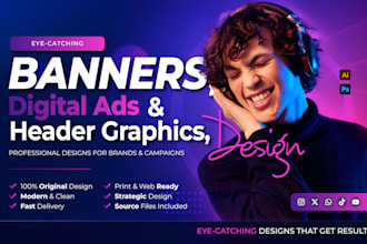 design professional web banners, digital ads and header graphics