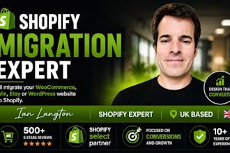 migrate your woocommerce, wordpress, wix, or etsy website to shopify