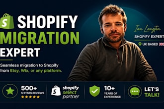 migrate your website to shopify from etsy, wix, or others