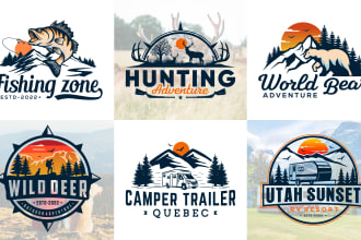 design outdoor, hunting, camping, rv camper trailer, adventure logo, and tshirt