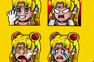 design custom twitch emotes and chibi emotes for twitch, discord, yt, fb