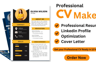 design a professional resume design or modern cv template