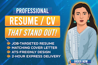 design or rewrite a modern, ats friendly resume or CV in canva in 2 hr