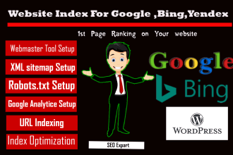 help google index website and submit XML sitemap, robot txt in wordpress,shopify