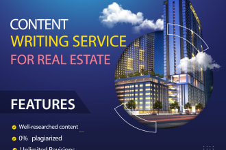 create SEO copywriting and compelling blogs and articles for real estate