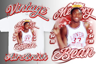 design a trendy vintage airbrush t shirt for your brand