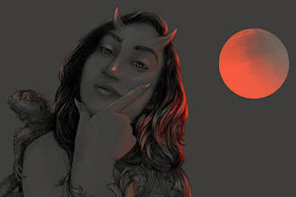 draw a realistic portrait in vintage style
