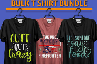 do bulk t shirt design for teespring, etsy, merch printful