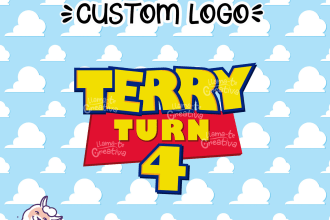 customized your text or name on cartoon characters logo