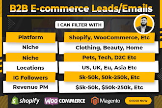 do shopify store owner email list ecommerce leads for digital marketing agency