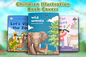 design children book cover, ebook or audiobook cover illustration