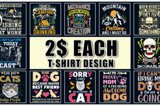make crazy bulk trendy and typography t shirt designs for you