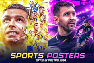 design creative sports posters and flyers, graphics
