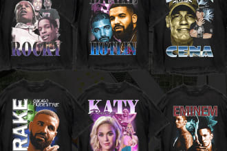 design a vintage bootleg rap t shirt