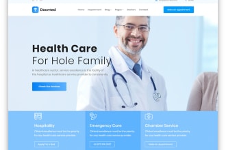 healthcare website or medical pharmacy website