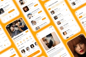 develop salon barber booking app android, IOS frontend