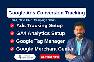 setup google ads conversion tracking, ga4, GTM, gmc