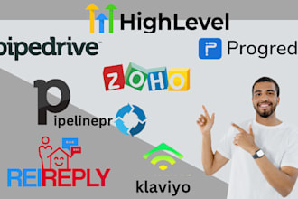 setup flowtrack, pipedrive, pipelinepro, rei reply, klaviyo, zoho, gohighlevel