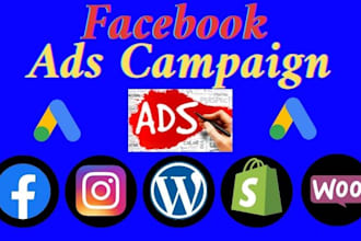be your shopify facebook ads, instagram ads campaign
