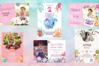 design invitation card for birthday party, save the date, wedding card superfast