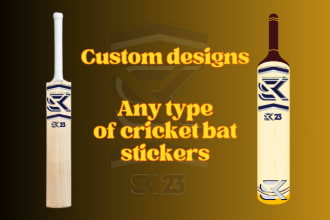 design cricket bat label and sticker