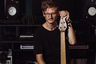 record bass guitar to your song in professional equipment