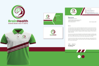 do unique medical mental healthcare clinic wellness logo with branding kit