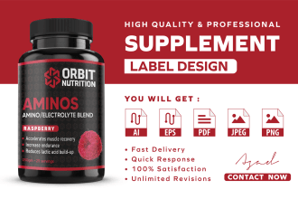 create supplement label design and product packaging design