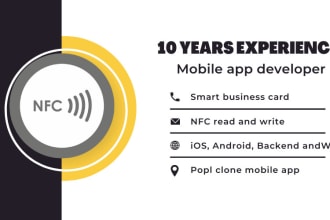 create a digital business card or nfc reader app for iphone and android with web