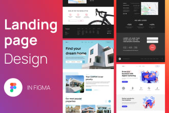create a responsive landing page design in figma
