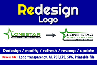 redesign, copy, edit, replicate, refresh, remake, rebrand, modification in logo